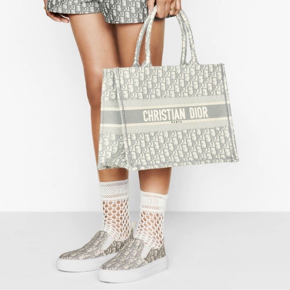 DIOR Small Light Grey Oblique Book Tote - Picture 2 of 5